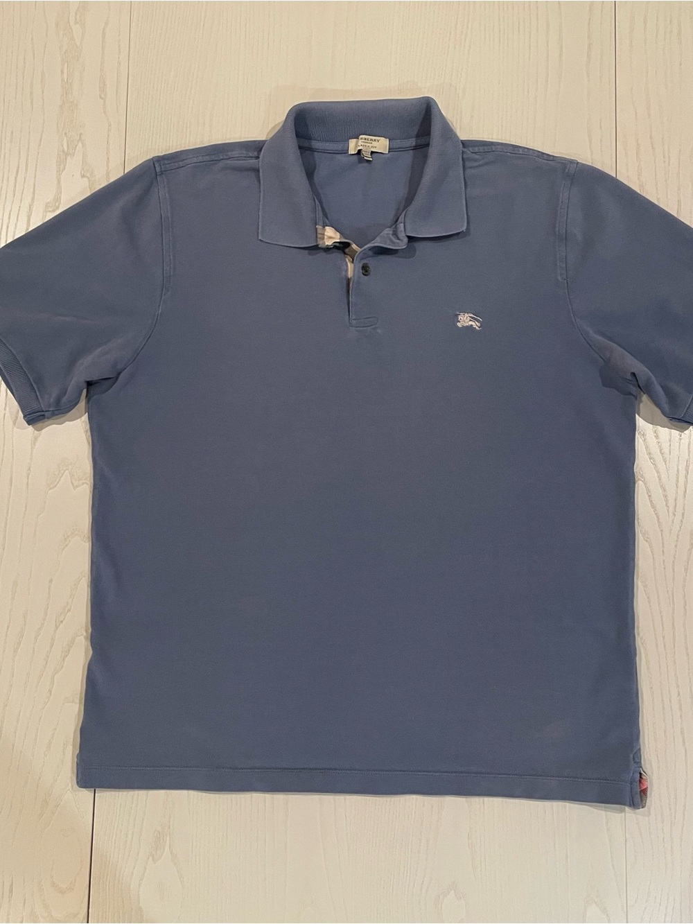 Burberry London Men's Polo Shirt Dusty Blue - Size Large